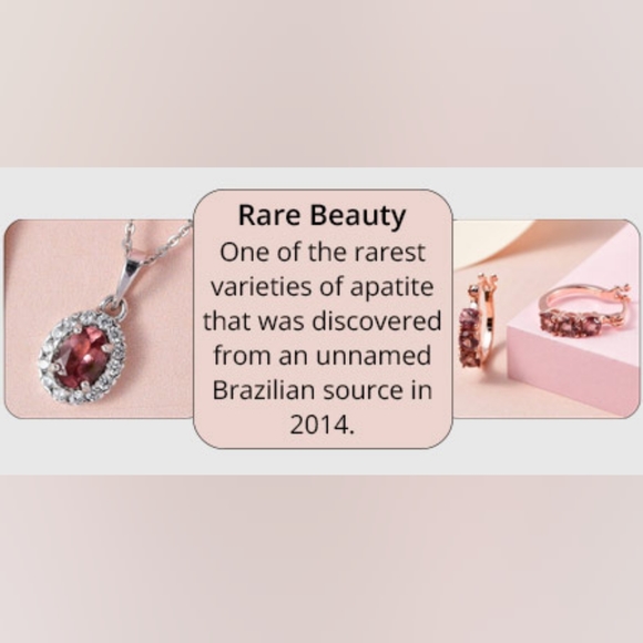 NWT RED ROSE APATITE & MOISSANITE NECKLACE IN ROSE GOLD OVER STERLING SILVER - Picture 4 of 12